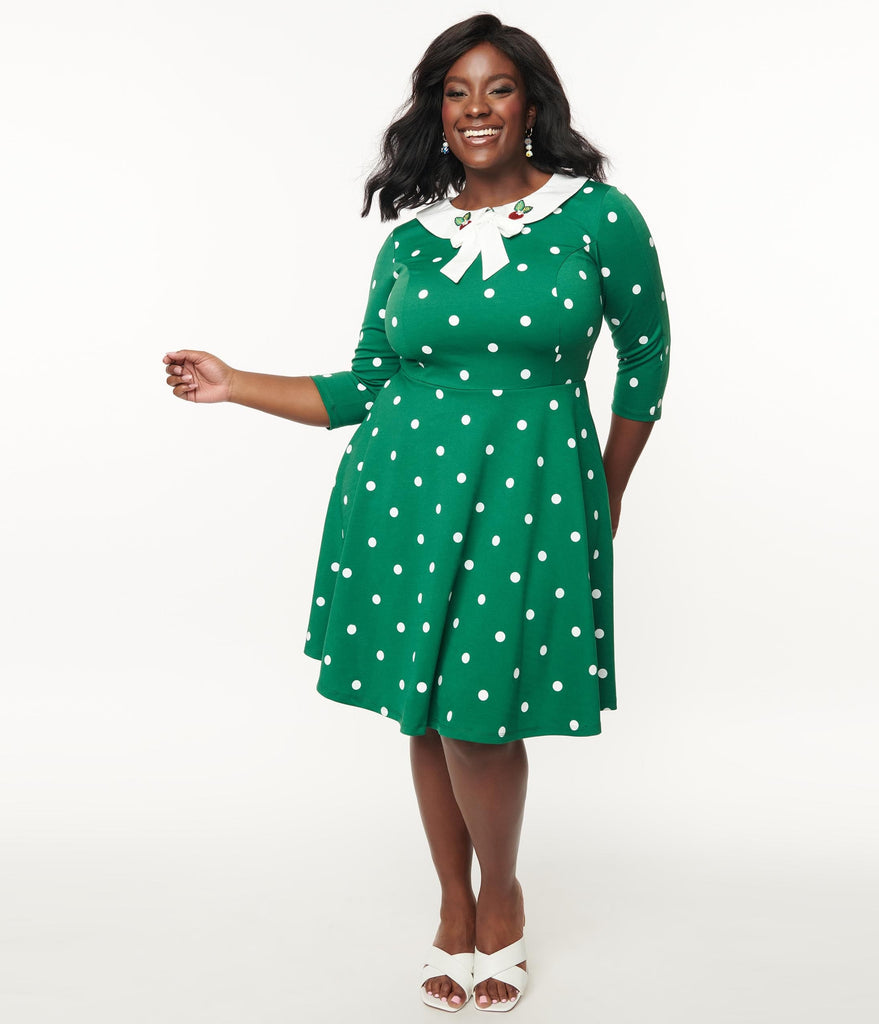 Unique Vintage Plus Size Green ☀ White ...